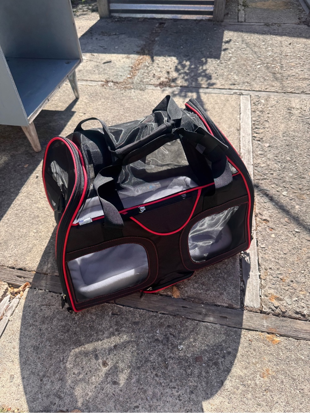 Katziela Black and Red Soft-Sided Pet Carrier for Dogs and Cats